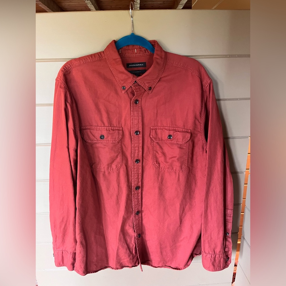 Banana Republic Red Button-Down Shirt